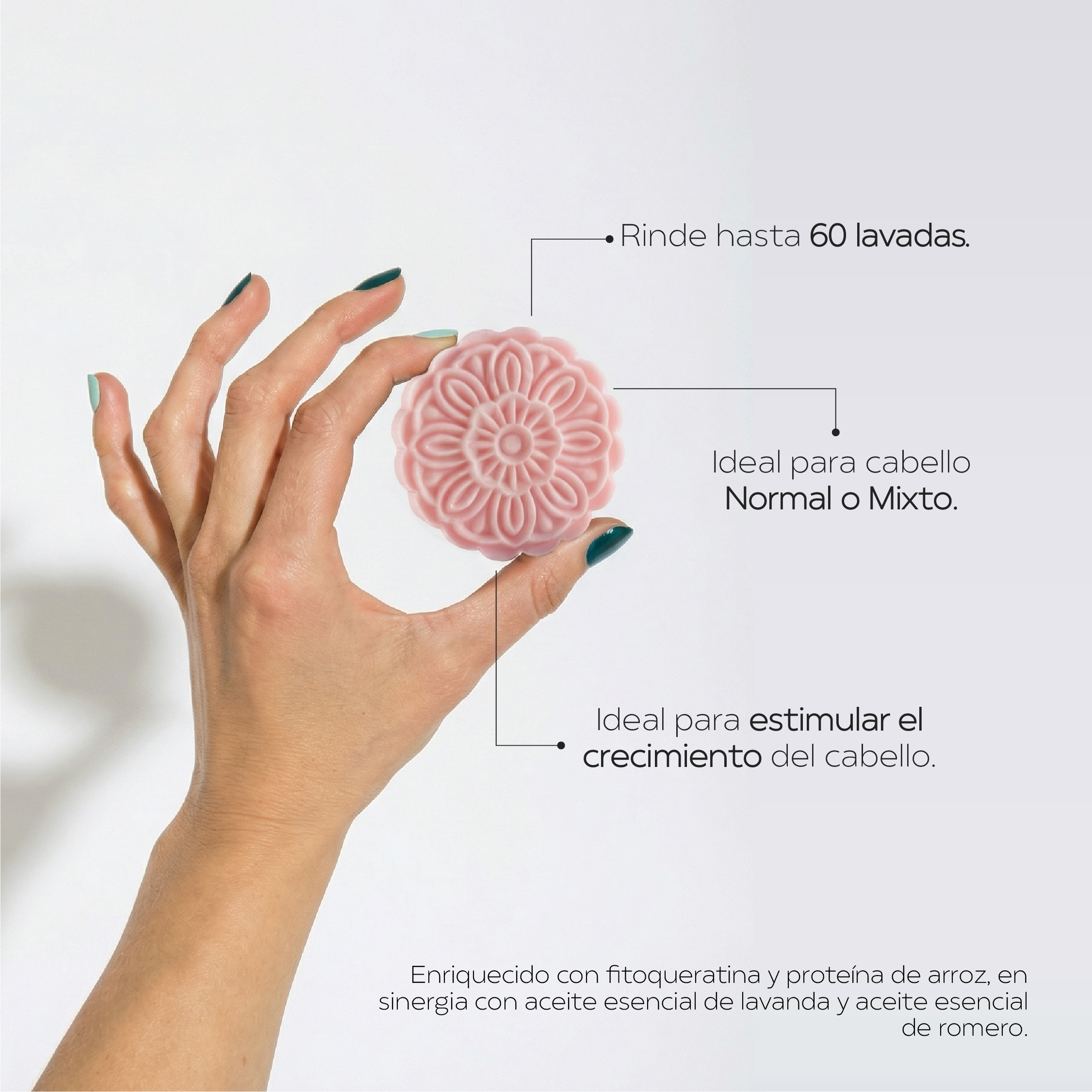 Shampoo Sólido Reparador y Fortalecedor Lavanda & Romero 🌿