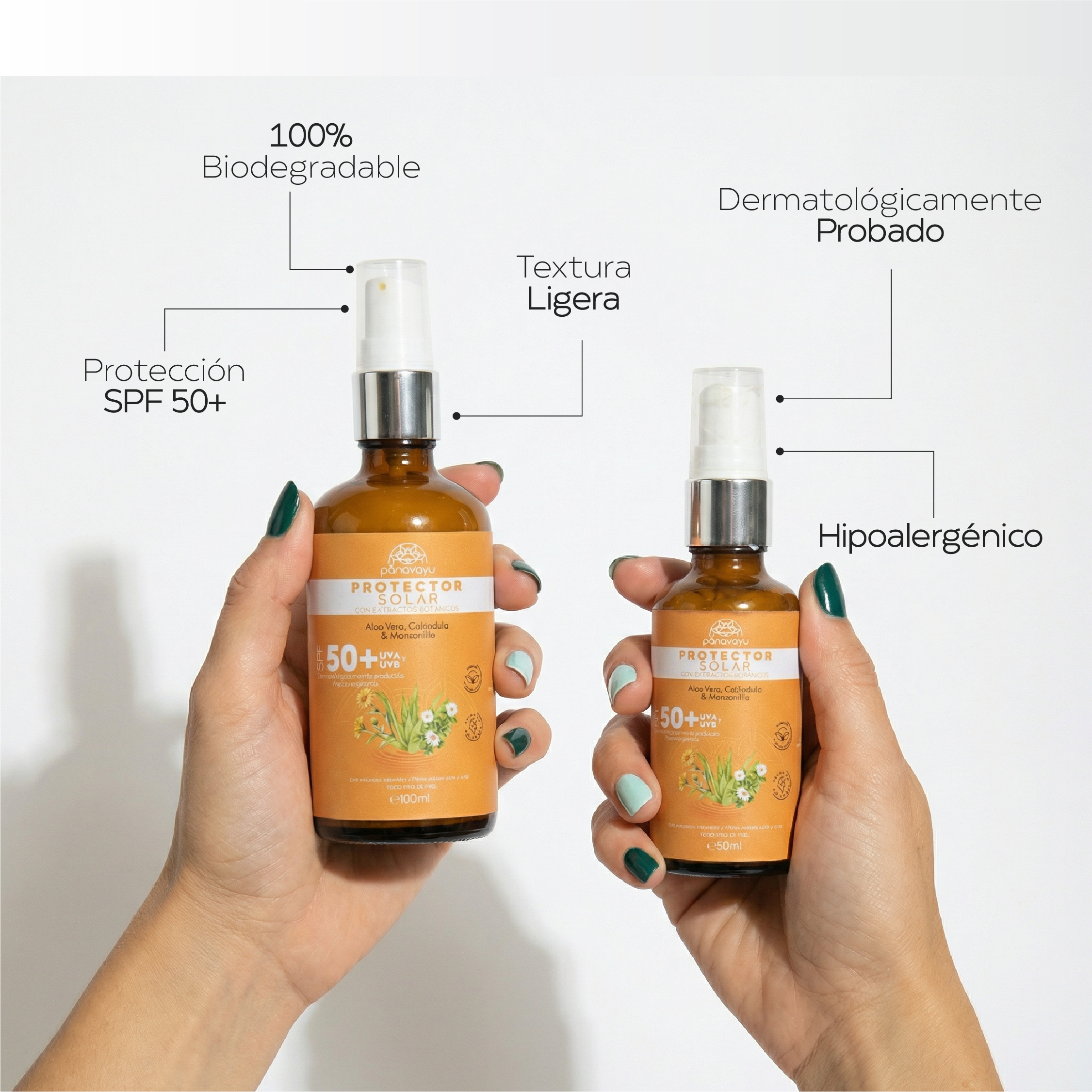 Protector Solar con extractos botánicos SPF50+